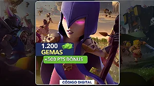 Clash Of Clans - 1.200 Gemas + 500 PTS Bônus - Código Digital