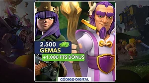 Clash Of Clans - 2.500 Gemas + 1.000 PTS Bônus - Código Digital