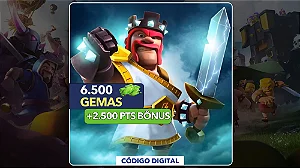 Clash Of Clans - 6.500 Gemas + 2.500 PTS Bônus - Código Digital