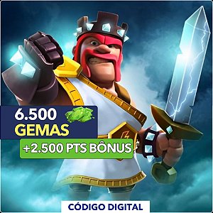 Clash Of Clans - 6.500 Gemas + 2.500 PTS Bônus - Código Digital