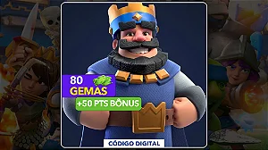 Clash Royale - 80 Gemas + 50 PTS Bônus - Código Digital