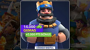 Clash Royale - 14.000 Gemas + 5.000 PTS Bônus - Código Digital