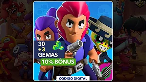 Brawl Stars - 30 Gemas + 10% Bônus - Código Digital