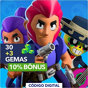 Brawl Stars - 30 Gemas + 10% Bônus - Código Digital