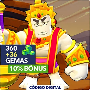 Brawl Stars - 360 Gemas + 10% Bônus - Código Digital