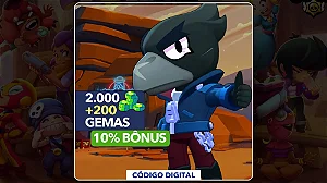 Brawl Stars - 2.000 Gemas + 10% Bônus - Código Digital