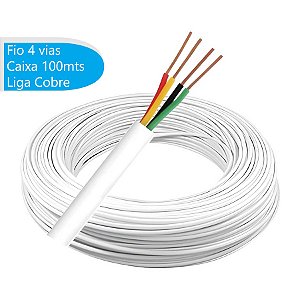 Cabo Alarme Multicores 4 Vias 4x40 COBRE 100m - Branco