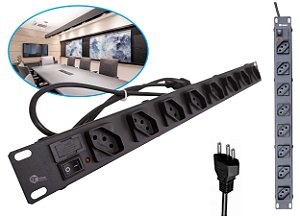 Regua Para Rack 19 Pol 8 Tomadas Cabo 1.10m Ipec