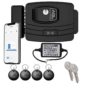 Fechadura Eletrônica Ultra Magic Card Preta 42mm AGL