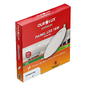 Painel Led Embutir Redondo 18W Bivolt 6500K