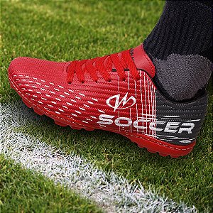 Chuteira Society Grama Sintética Runway Soccer Masculino - Vermelho
