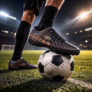 Chuteira Society Grama Sintética Runway Soccer Masculino - Preto