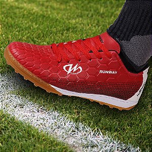 Chuteira Society Grama Sintética Runway Speed Masculino - Vermelho