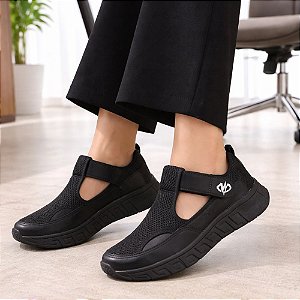 Tênis Sapatilha Estilo Sapato Boneca Runway Cindy Feminino - Preto