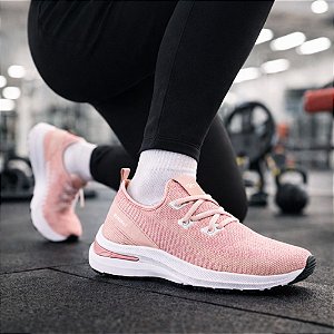 Tênis Feminino De Caminhada Academia Corrida Runway Energy - Rosa