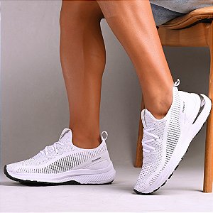 Tênis Masculino De Caminhada Academia Corrida Runway Energy - Branco