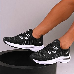 Tênis Masculino De Caminhada Academia Corrida Runway Energy - Preto