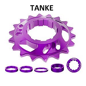 KIT CONVERSOR SINGLE SPEED ROXO 18DENTES PADRÃO HG - TANKE