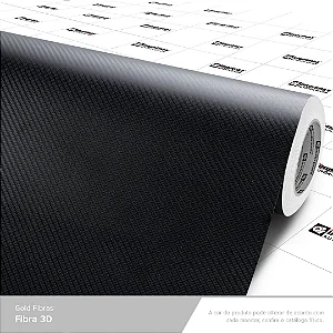 VINIL GOLD FIBRA OPACO PRETO 3D 1,40