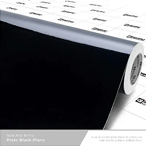 VINIL GOLD ALTO BRILHO PRETO BLACK PIANO 1,40