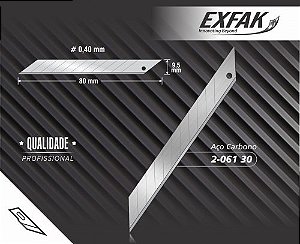 LAMINA ESTREITA 30GRAUS 9MM ACO CARB C/10 2-061 30