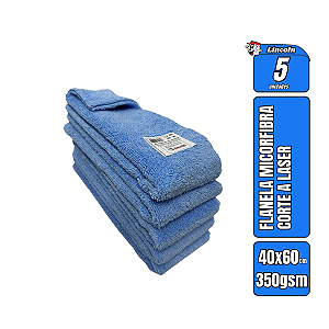 Kit 5 Panos de Microfibra 40X60cm 350gsm Lincoln