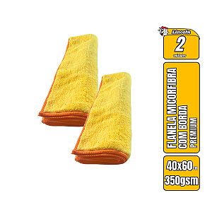 Kit 2 Panos De Microfibra 40X60cm 350gsm Amarelo Lincoln
