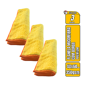 Kit 3 Panos De Microfibra 40X60cm Amarelo 350Gsm Lincoln
