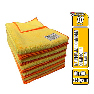 Kit 10 Panos de Microfibra 40X60cm 350gsm Amarelo Lincoln