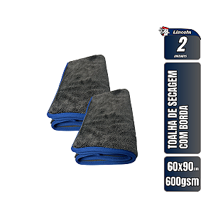 Kit 2 Toalhas de Secagem 60X90cm Cinza 600gsm Lincoln