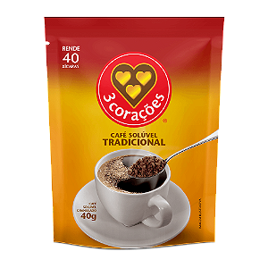Café solúvel 3 Corações trad 40g