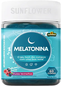 Melatonina Gummy Sunflower Frutas Vermelhas 60 Gomas