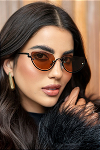 Óculos de Sol Isis - Marrom Preto - Metal