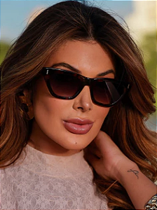 Óculos de Sol Gatinho Miranda - Preto Degradê Camuflado - Acetato