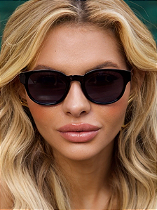 Óculos de Sol Redondo Alba - Preto - Acetato