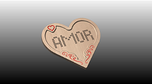 Bordado Ponto Cruz - Coração