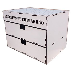 Porta Enfeites De Chimarrão Branco Com Gavetas Mdf 221 Furos
