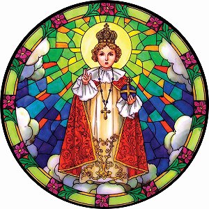 Adesivo em vinil Menino Jesus de Praga a prova d'água proteção UV para carros motos vidro