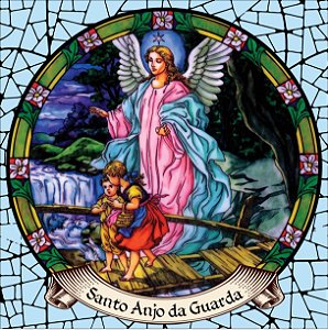 Adesivo em vinil Santo Anjo da guarda a prova d'água proteção UV para parede vidro madeira metal