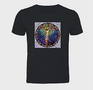 Blusa básica unissex Cristo Crucificado  em algodão