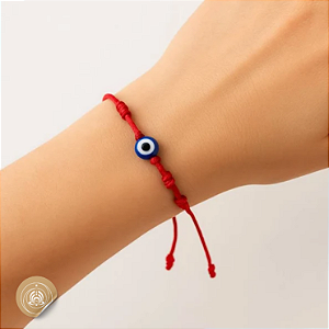 Pulseira Kabbalah 7 Nós com Olho Grego ✨🔵