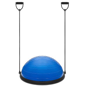 Meia Bola Bosu Com Elastico Ginastica Alongamento Pilates Fisioterapia Reabilitaçao Academia Step Fitness Exercicio