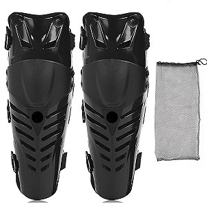 Par de Joelheira Proteçao Joelho Canela Articulada Anti Impacto Motocross Motoqueiro Bike Trilha Unduro Ciclismo Esporte