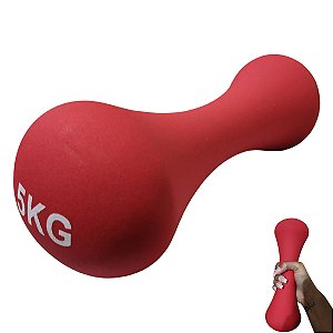 Halter Peso 5kg Emborrachado Antiderrapante Academia Treino Exercicio Fortalecimento Pilates Fisioterapia Musculo