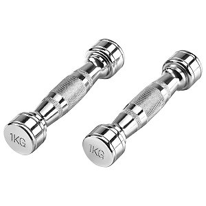 Halter Peso 1kg Cromado Galvanizado Kit 2 unidades Academia Treino Exercicio Pilates Fisioterapia