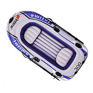 Bote Barco Inflavel Intime 3 Pessoas Reforçado Remo Inflador Praia Pesca Passeio Verao Calor Iate Jetski Lancha Mar Rio