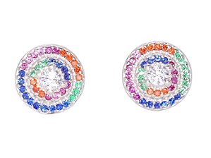 Brinco Rainbow – Prata 925 com Zircônias Coloridas