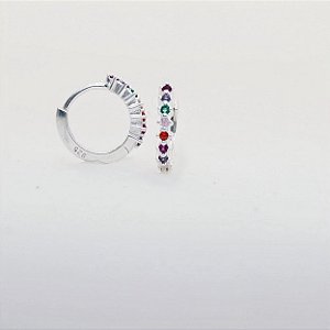 Argola Rainbow – Prata 925 com Zircônias Coloridas