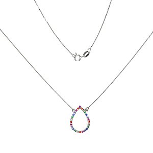 Colar Gota Rainbow – Prata 925