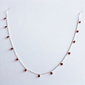 Colar Gargantilha Zircônias Vermelhas – Prata 925